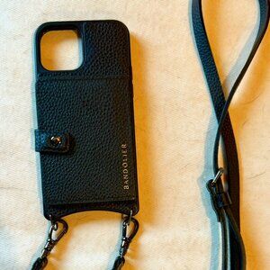 Bandolier Mila MagSafe Crossbody Phone case in black/pewter for iPhone 12/12Pro